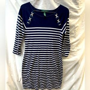 Lauren Ralph Lauren Navy Striped Dress ladies sz M